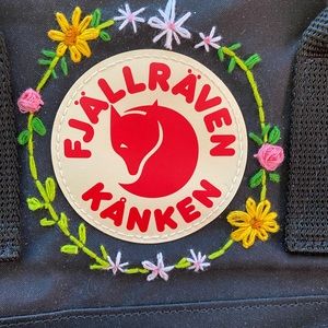 Original Embroidery Kanken Black Backpack